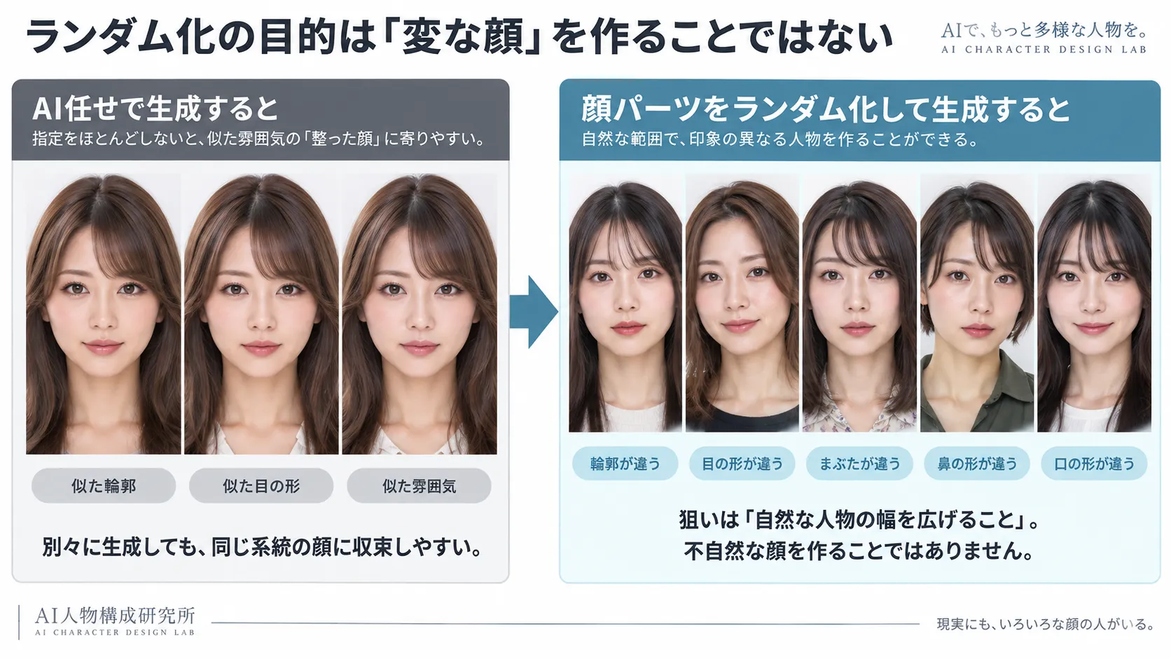 ランダム化の目的は「変な顔を作ること」ではない
