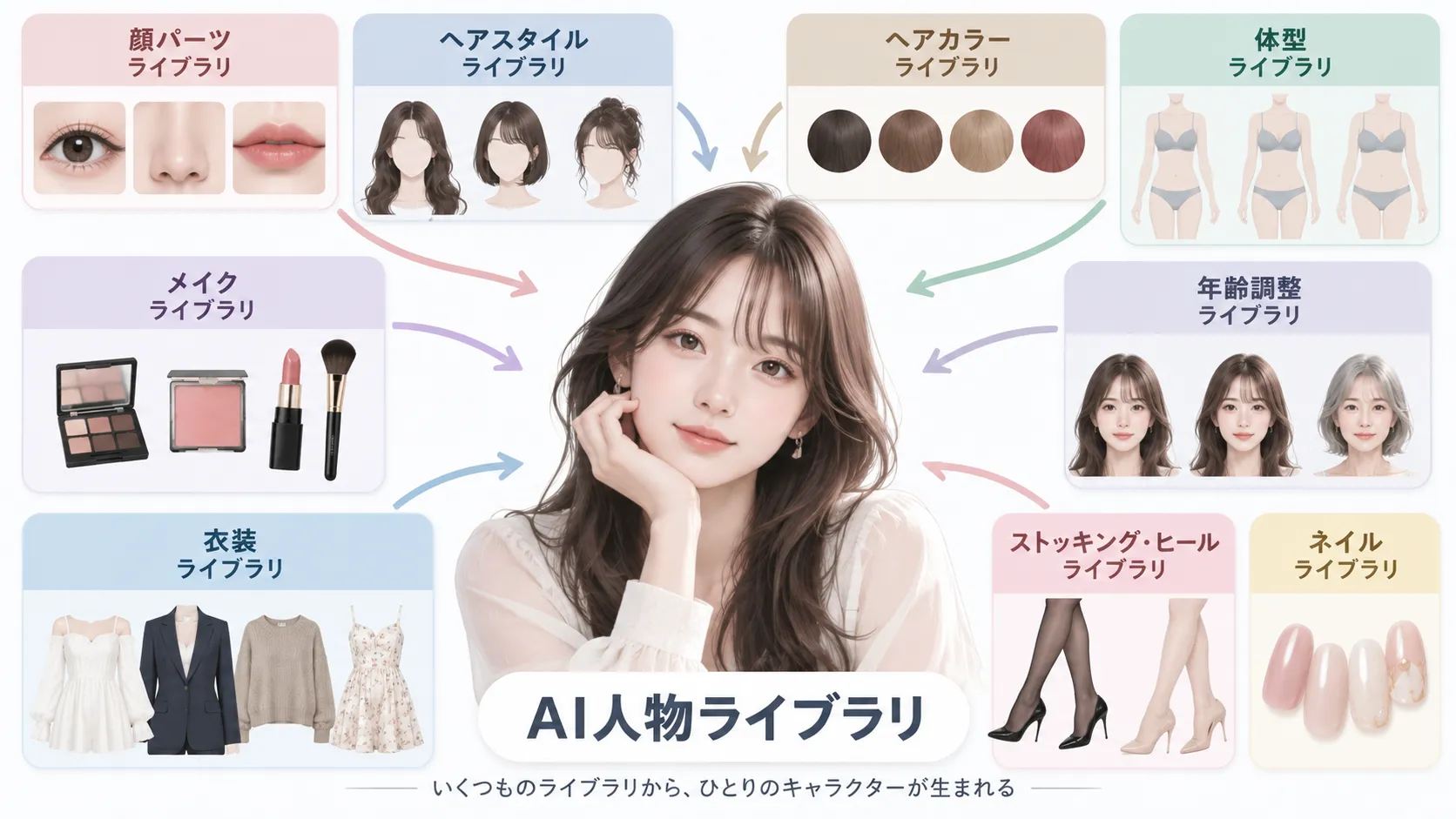 ライブラリから要素を抽選して、一人の人物を作る
